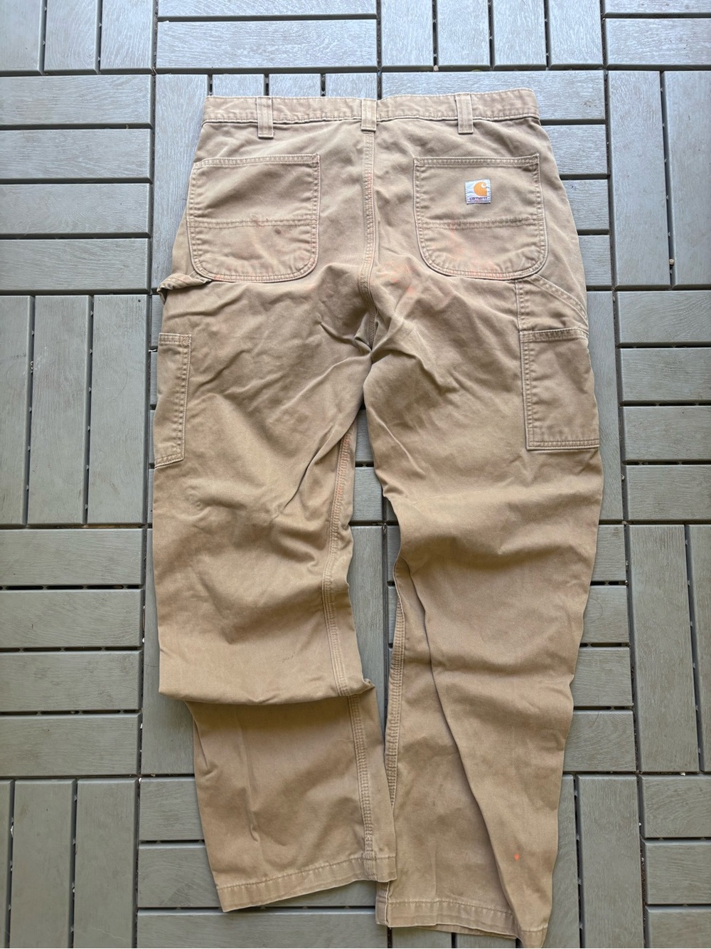 Carhartt Tan Carpenter Cargo Pants with Patch Logo